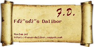Füsüs Dalibor névjegykártya